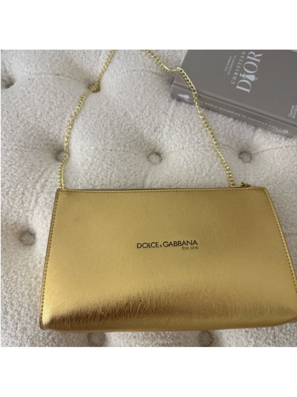 Dolce & Gabbana Metallic Gold Chain Crossbody Bag